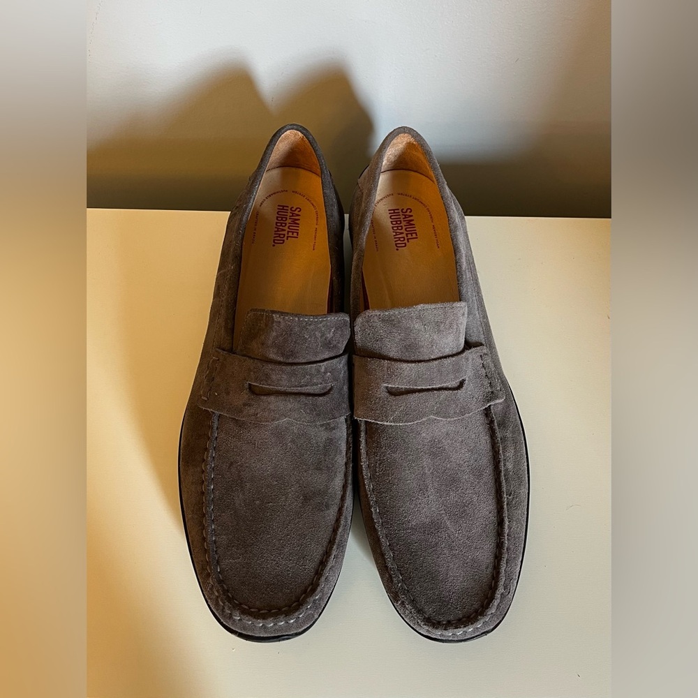 Samuel Hubbard Mens Sz 13 Free Spirit Gray Suede Casual Shoes Driving Moccasin - Picture 8 of 11